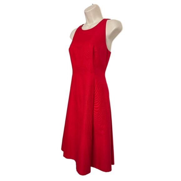 Kate Spade Red Retro Inspired Fit & Flare Pleated Sleeveless Dress Size 6 - Picture 4 of 12